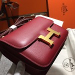 Constance18 wine red imported beeswax thread sewing original hardware Epsom leather