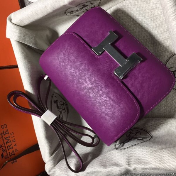 Constance18 sea anemone purple imported beeswax thread sewing original hardware Epsom leather