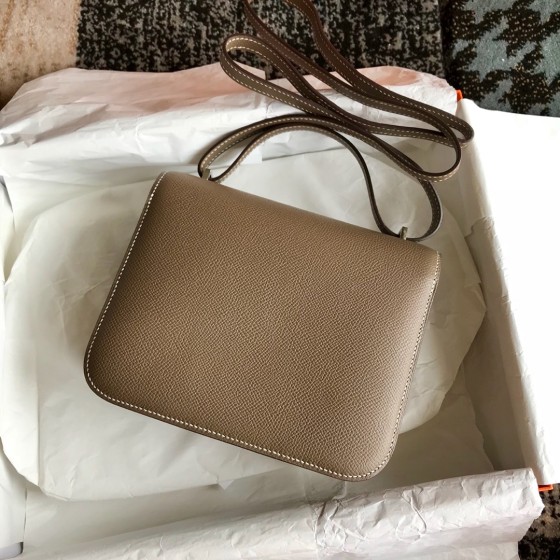 Constance18 elephant gray original epsom leather gold buckle silver buckle