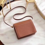 Roulis 18cm togo calfskin golden brown waxed thread gold and silver buckle