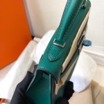 Kelly Mini second generation z6 malachite green original epsom leather gold and silver buckle