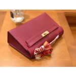 Minikelly Epsom Palm Leather Garnet Red