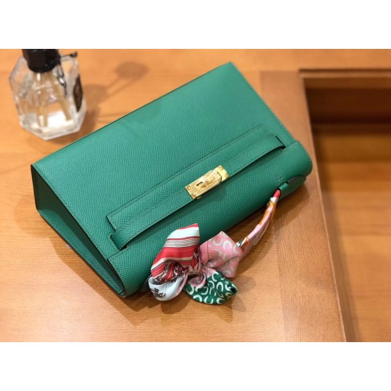 Minikelly Epsom Palm Leather Velvet Green