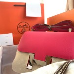 Constance 23cm epsom leather with red silver buckle