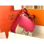 Constance 23cm epsom leather with red silver buckle