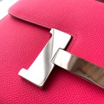 Constance 23cm epsom leather with red silver buckle