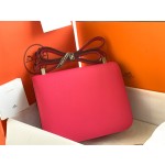 Constance 23cm epsom leather with red silver buckle