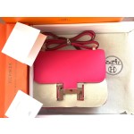 Constance 23cm epsom leather with red silver buckle