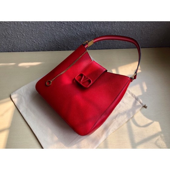 Valentino VSLING Textured Calfskin Shoulder Bag Leather Shoulder Model: 0802L