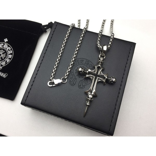 Croix Heart Skeleton Cross Necklace