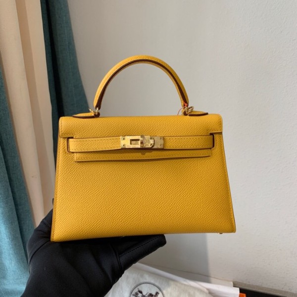 Mini II 9D Amber Yellow Original Epsom Leather Gold Buckle