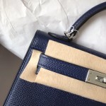 Mini II 7k deep sapphire blue original epsom leather silver buckle