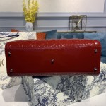 Dior Lady Seven Grid Daifei Wine Red Lacquer Silver