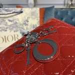 Dior Lady Seven Grid Daifei Wine Red Lacquer Silver
