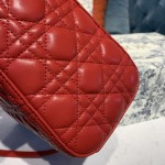 Dior Lady Seven Grid Princess Red Sheep Silver