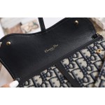 Blue Oblique Printed Saddle Flap Wallet