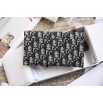 Blue Oblique Printed Saddle Flap Wallet