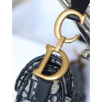 Dior Oblique Old Flower Saddle Handbag