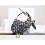Dior Oblique Old Flower Saddle Handbag