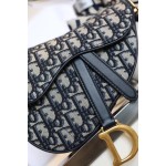 Dior Oblique Old Flower Saddle Handbag