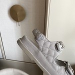 CHANEL Classic Enamel Colorful Button Velcro Sandals