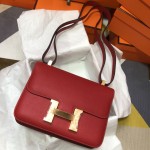 Constance red 24cm original epsom leather gold buckle