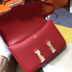 Constance red 24cm original epsom leather gold buckle