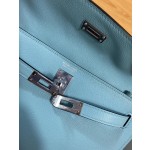 Kelly danse 22cm everculure leather Blue atoll 3P macaroon blue silver buckle