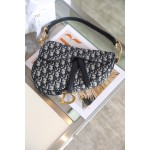 Dior Oblique Old Flower Saddle Handbag