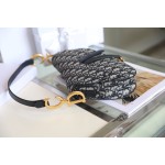 Dior Oblique Old Flower Saddle Handbag