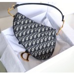 Dior Oblique Old Flower Saddle Handbag