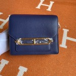 Roulis 19cm dark blue gold and silver buckle spot Evercolor leather