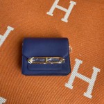 Roulis 19cm dark blue gold and silver buckle spot Evercolor leather