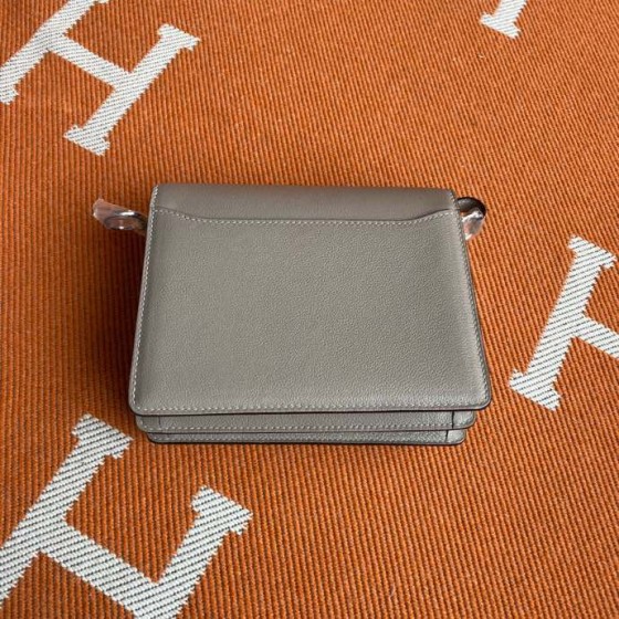 Roulis 19cm asphalt gray gold and silver buckle in stock Evercolor leather