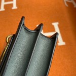 Roulis 19cm almond green gold and silver buckle spot Evercolor leather