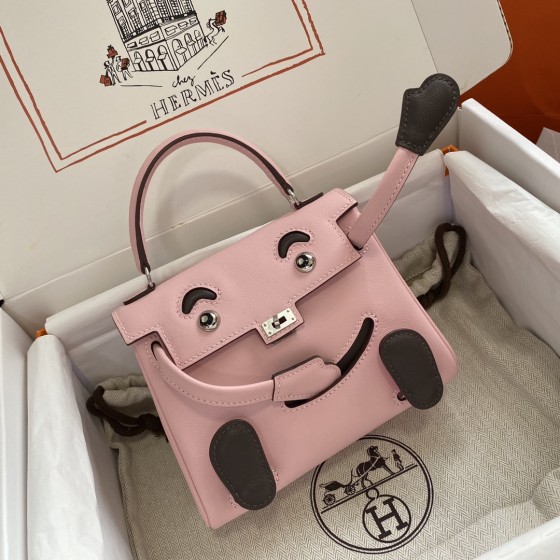 Kelly doll doll bag swift cherry blossom pink silver buckle