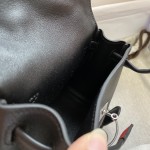 Kelly doll doll bag swift black red silver buckle