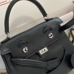 Kelly doll doll bag swift black silver buckle