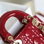 Lady Dior In Stock ❖ Patent Leather Cherry Red