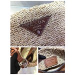 Prada Bucket Straw Bag 1BC128
