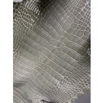 Hermès makes exclusive leather glossy American alligator: Turtle dove gray ~ KL19