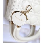 Lady white rattan lacquered GR original sheepskin mini Three compartments