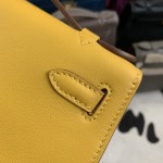 Minikelly pochette a generation of original imported swift leather amber yellow
