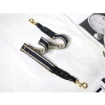 Dior blue embroidery and black cow leather