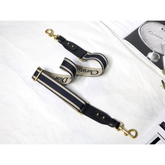 Dior blue embroidery and black cow leather