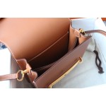 Roulis 19cm Evercolor Leather CK37 Golden Brown Walking White Line Gold Buckle