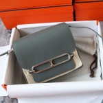 Roulis 19cm Evercolor Leather 63 Almond Green Silver Buckle