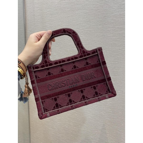 Mini Retro Red  Tote Velvet latest plaid series