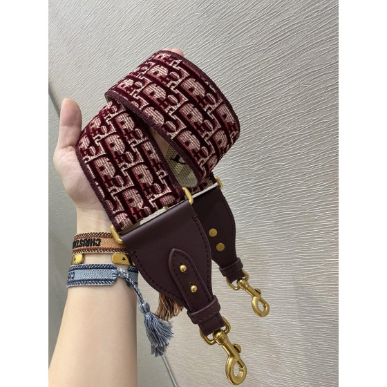 Dior Velvet Collection letter wide shoulder strap