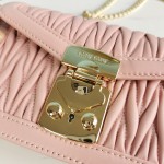 MIU MIU 5BH099 Lambskin shoulder pad and metal chain splicing long shoulder strap